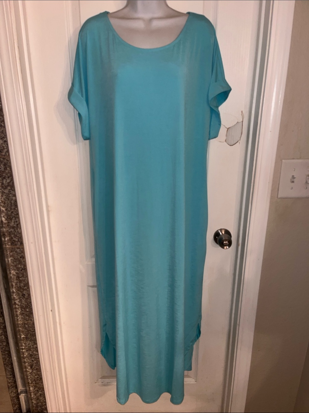 NWT Dear Scarlett Curvy mint aqua Solid Color Dress, size XL - Picture 4 of 7